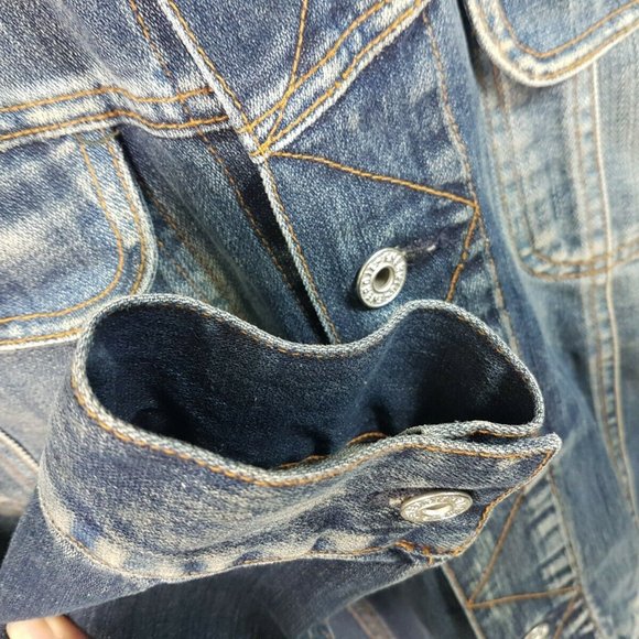 ENERGIE JEANS FADE DENIM JACKET SIZE L LARGE Italy Jean - Picture 10 of 10